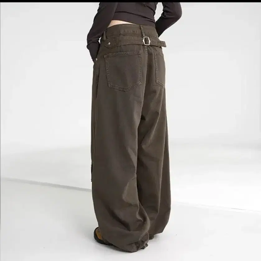 【SATIIIZ】Lupin Bijo Wide Cotton Pants Bline incision wide cotton pants - satiiiz