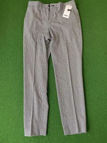 새상품 AZUL 체크 무늬 팬츠 블랙 XL