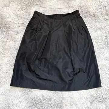 ALMA EN ROSE 미디 스커트 M 블랙 무지 일본제