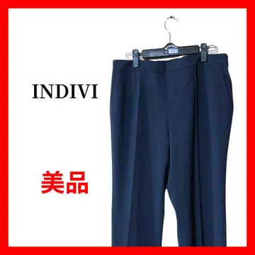 INDIVI 여성용 테이퍼드 팬츠 다크 네이비 S/M 오피스 B1819