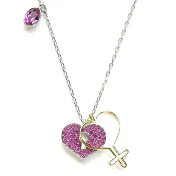 새상품급 스와로브스키 MINE HEART 목걸이 마인 하트