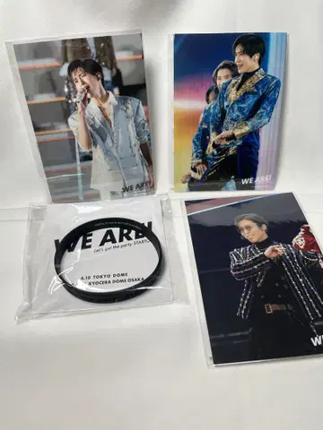 WE ARE! [블랙] 러버 밴드 & 메구로 렌 라이브 사진 3장 세트