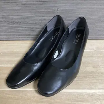 PERSON'S 블랙 펌프스 미들 힐