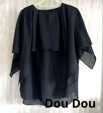 DOU DOU 케이프 슬리브리스 블라우스