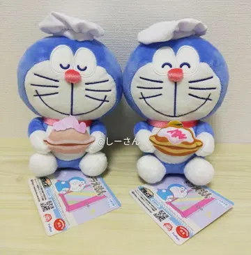 새상품 도라에몽 파티시에 코스튬 봉제 인형 2종 세트