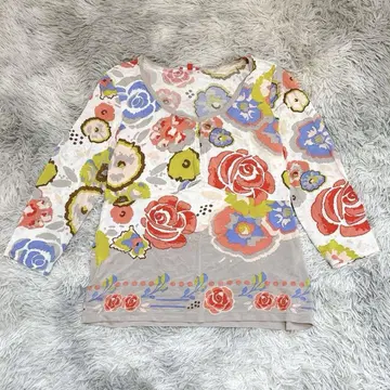 CHACOK 여성용 셔츠 블라우스 L 꽃무늬 올 패턴 컬러풀 성숙/러블리