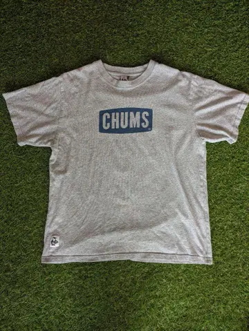 CHUMS 로고 프린트 티셔츠 XL 그레이
