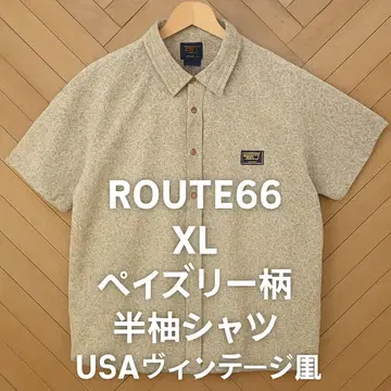 ROUTE66 XL 페이즐리 무늬 반팔 셔츠 USA 빈티지풍