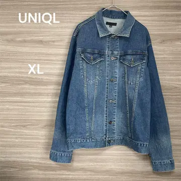 유니클로 [XL] 블루 데님 자켓 긴팔 캐주얼 면 혼방