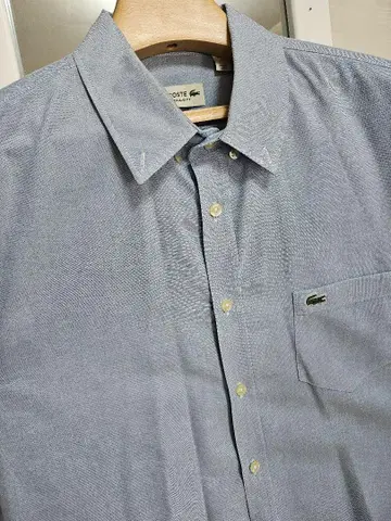 LACOSTE 라코스테 긴팔 버튼 다운 셔츠 L 블랙 남성용 구제 의류