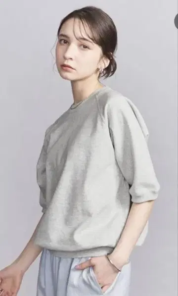 래글런 숏 슬리브 맨투맨