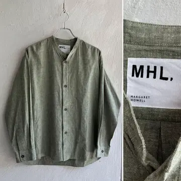 22SS MHL. 코튼 린넨 밴드 카라 셔츠 마가렛 호웰