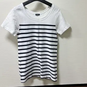 저널 스탠다드 일본제 보더 반팔 티셔츠 화이트 네이비 프리