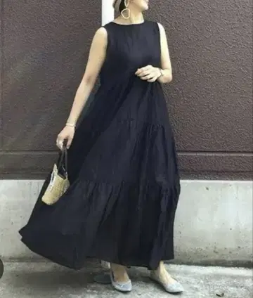 지유 티어드 원피스 2XL 블랙