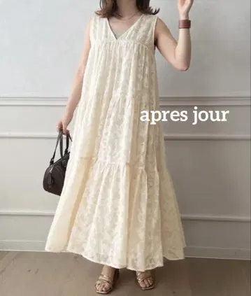 apres jour 아프레 주르 2WAY 슬리브리스 티어드 원피스
