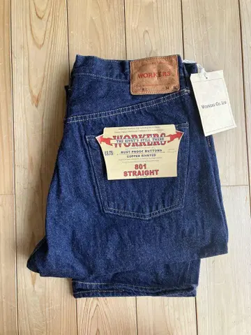워커즈 Lot 801 스트레이트 블루 청바지 workers