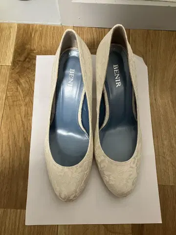 BENIR 펌프스 37 23.5cm 레이스 클로즈 토