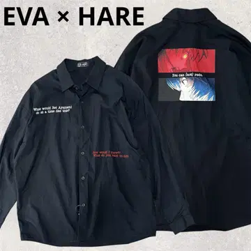 HARE 콜라보 셔츠 에반게리온 프린트 셔츠 백 장면
