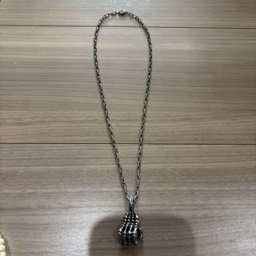 스컬 디자인 목걸이 실버
