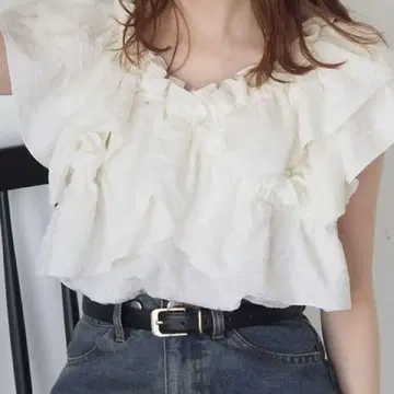 tiptop 프릴 크로스 2way 블라우스
