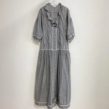 PINKHOUSE 핑크하우스 원피스 깅엄 체크 프릴 리본