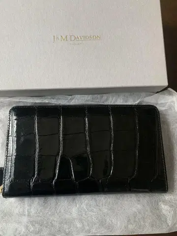 J&M DAVIDSON 장지갑 악어 엠보싱 라운드 지퍼 새상품급