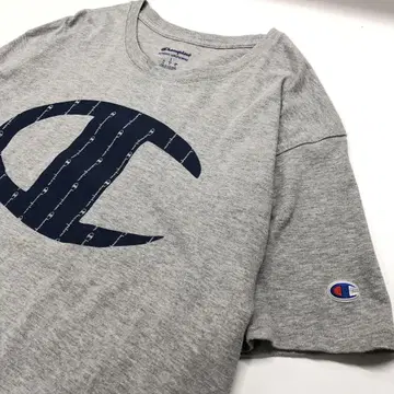 Champion 빅 로고 반팔 티셔츠 그레이 남성용 L