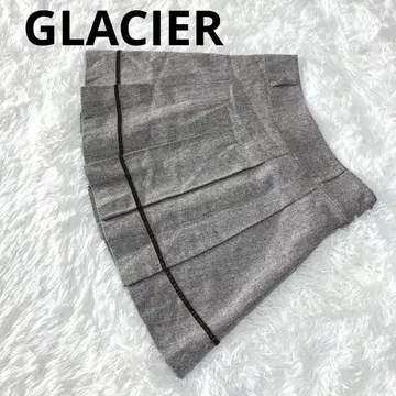 GLACIER 그라시아(M) 플리츠 무릎 기장 스커트 포멀 그레이