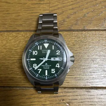 CITIZEN 프로 마스터 Eco-Drive 그린 다이얼 티타늄 작동 중