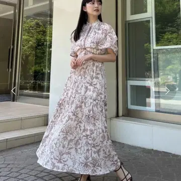 스나이델 snidel 투웨이 롱 원피스 꽃무늬 핑크 베이지