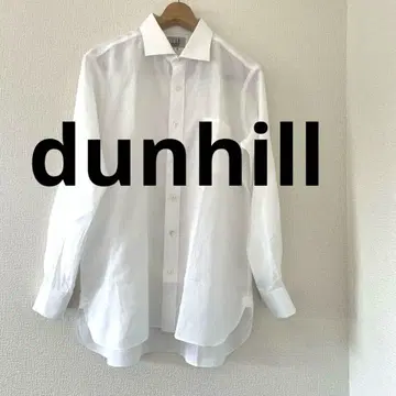 새상품급 던힐 dunhill 와이셔츠 로고 자수 흰색 화이트 타카시마야