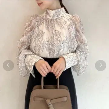 스나이델 snidel 긴팔 블라우스 리본 전체 레이스