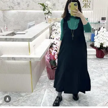 엔폴드 롱 원피스 블랙