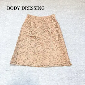 바디 드레싱 타이트 스커트(M) 자수 시어 내추럴 리프 무늬