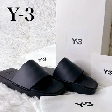 새상품 Y-3 블랙 비치 샌들 슬라이드 샌들 샤워 샌들