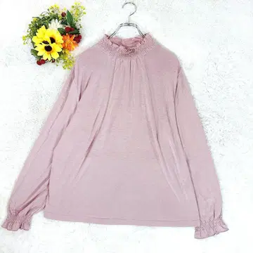 Rose Tiara 긴팔 상의 핑크 사이즈 42 빅 사이즈 얇은 소재