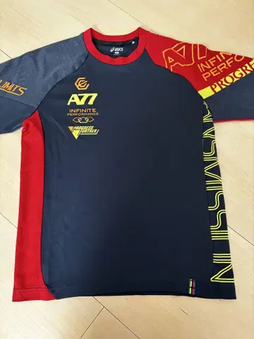 ASICS A77 긴팔 셔츠 네이비/레드/그레이