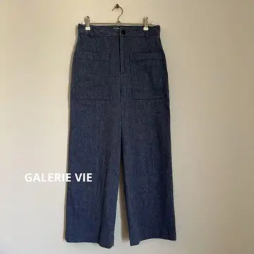 GALERIE VIE 코튼 린넨 스트레치 마린 크롭 팬츠