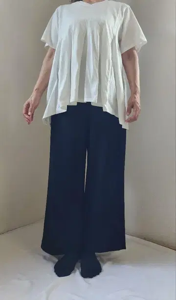 N-line 와이드 팬츠 1087 블랙 Size M