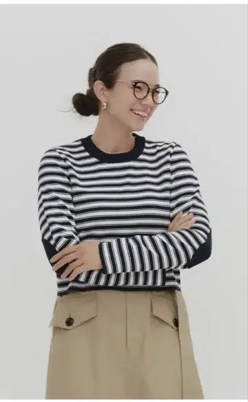요리 밀라노 리브 보더 숏 니트