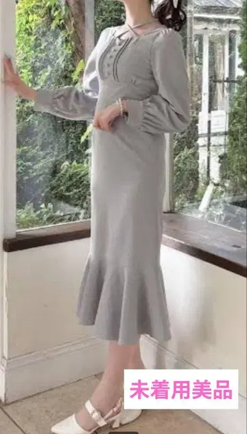 evelyn 머메이드 타이트 원피스 핑크 베이지 양산형