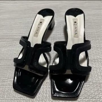 다이애나 샌들 뮬 블랙 22.5 정도 S 3cm 힐 오픈토