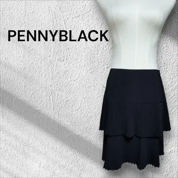 PENNYBLACK 블랙 플리츠 미니 스커트 이탈리아제
