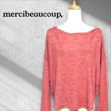 mercibeaucoup, 메르시보쿠 긴팔 티셔츠 올빼미 빨간색 계열