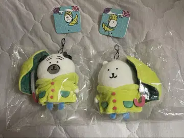 나가노 마켓 비가 오네요 마스코트 곰과 퍼그