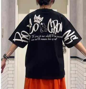 로데오 크라운 Bridge Bear Logo 티셔츠 BLACK 유니섹스