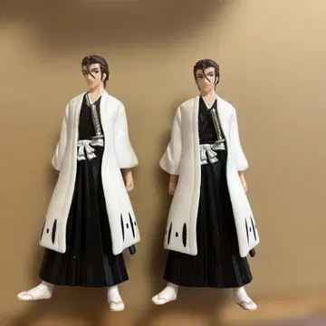 BLEACH 아이소 우스케 피규어 화이트 블랙 의상 15cm 2개 세트