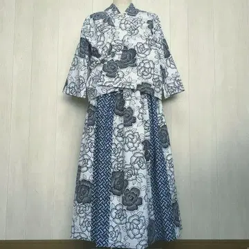 서양식 유카타  완성 상품 겉옷 진베이 재단 개더 스커트 M~LL