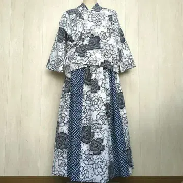 서양식 유카타  완성 상품 겉옷 진베이 재단 개더 스커트 M~LL