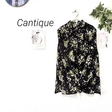9453 Cantique 긴팔 꽃무늬 블라우스 일본제 미세스 레트로